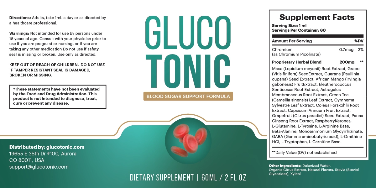 GlucoTonic-label